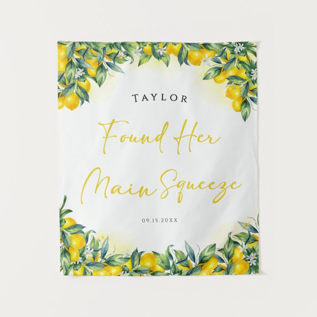 Lemon Main Squeeze Bridal Shower Tapestry (Front)