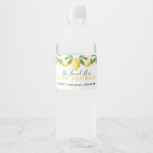 Lemon Main Squeeze Bridal Shower Wedding Favor Water Bottle Label