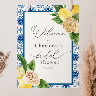 Lemon Main Squeeze Mosaic Bridal Shower Welcome Poster