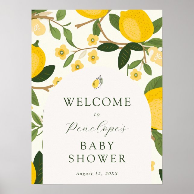 Lemon Mama's Main Squeeze Baby Shower Welcome Poster (Front)