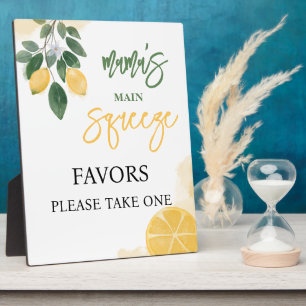Lemon Mama's Main Squeeze Favours Sign Baby Shower Plaque