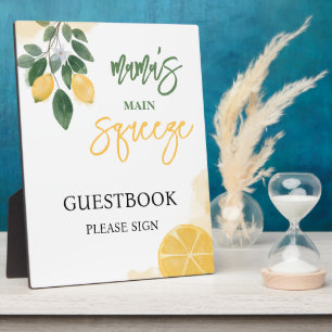 Lemon Mama's Squeeze Guestbook Baby Shower Plaque