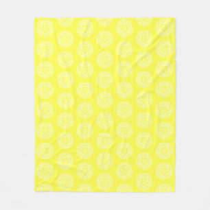 Lemon Mandala Fleece Blanket