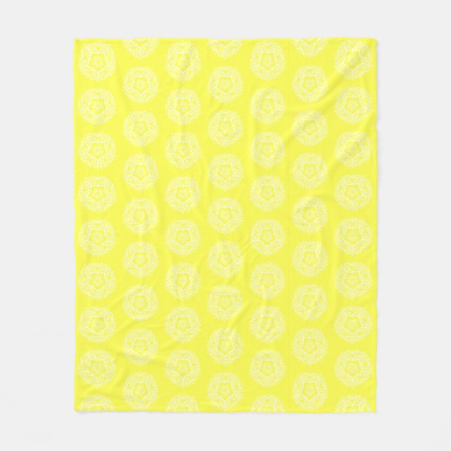 Lemon Mandala Fleece Blanket (Front)