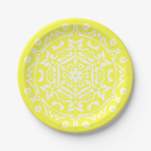 Lemon Mandala Paper Plate