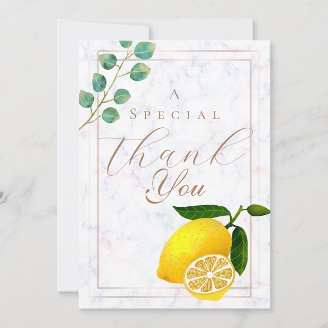 Lemon Marble Thank You  Card (Front)