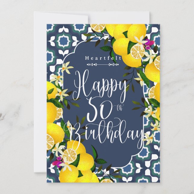 Lemon Mediterranean 50th Birthday Navy Blue (Front)