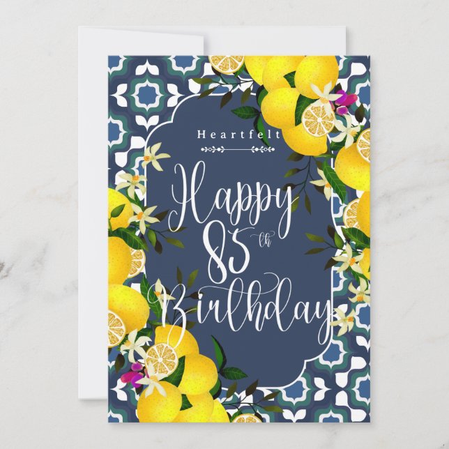 Lemon Mediterranean 85th Birthday Navy Blue (Front)