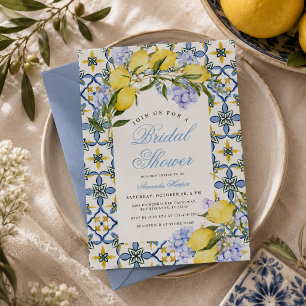 Lemon Mediterranean Amalfi Coast Bridal Shower Invitation