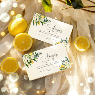 Lemon Mediterranean Baby Shower Diaper Raffle Enclosure Card