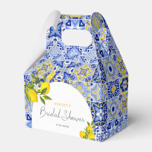 Lemon Mediterranean Boho Arch Bridal Shower Favour Box