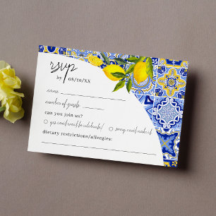 Lemon Mediterranean Boho Arch RSVP Enclosure Card