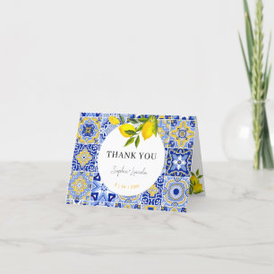 Lemon Mediterranean Boho Wedding Thank You Card