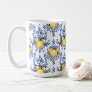 Lemon Mediterranean Citrus Pattern Coffee Mug