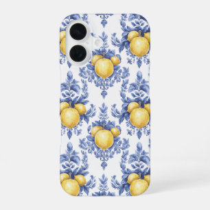 Lemon Mediterranean Citrus Pattern iPhone 16 Case