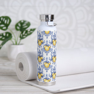 Lemon Mediterranean Citrus Pattern Water Bottle