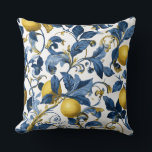 Lemon Mediterranean Decorative Throw Pillow<br><div class="desc">Add a decorative accent to your home with this throw pillow featuring an original artistic pattern design. Inspired by botanical elements, vintage illustration, and decorative art styles, this design brings a touch of creativity and elegance to any space. Professionally printed through Zazzle, this pillow is perfect for enhancing sofas, beds,...</div>