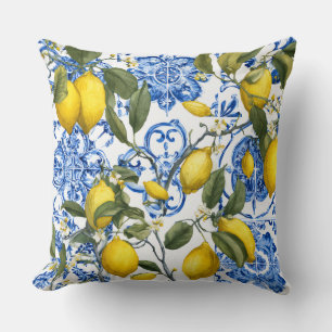Lemon Mediterranean Decorative Throw Pillow 