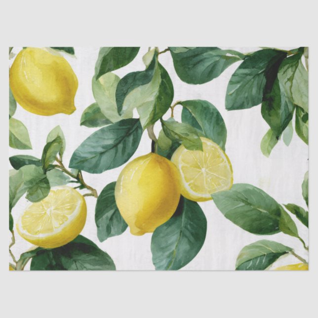 Lemon Mediterranean Decorative Tissue Wrap Paper (Front)