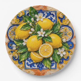 Lemon Mediterranean Design Paper Plate