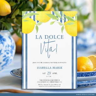 Lemon Mediterranean Dolce Vita Bridal Shower Invitation