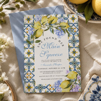 Lemon Mediterranean Main Squeeze Bridal Shower Invitation