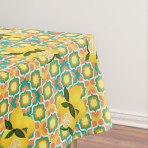 Lemon Mediterranean Orange Green Tablecloth