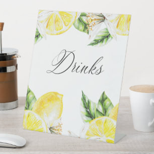 Lemon Mediterranean Shower drinks Pedestal Sign