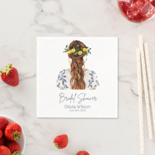 Lemon Mediterranean Summer Bridal Shower  Napkin