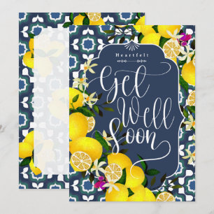 Lemon Mediterranean Tiles  Get Well Soon Card