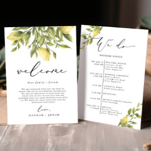 Lemon Mediterranean Wedding Welcome Bag card