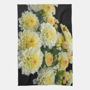 Lemon Meringue Chrysanthemums Tea Towel