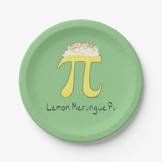 Lemon Meringue Pi Cute Math Party Paper Plates (Front)