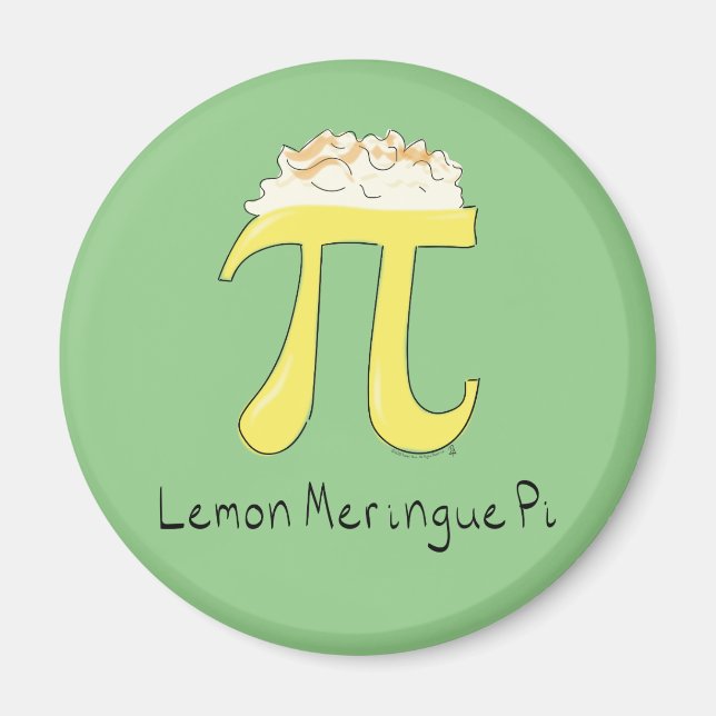 Lemon Meringue Pi Cute Math Pi Day Magnet (Front)