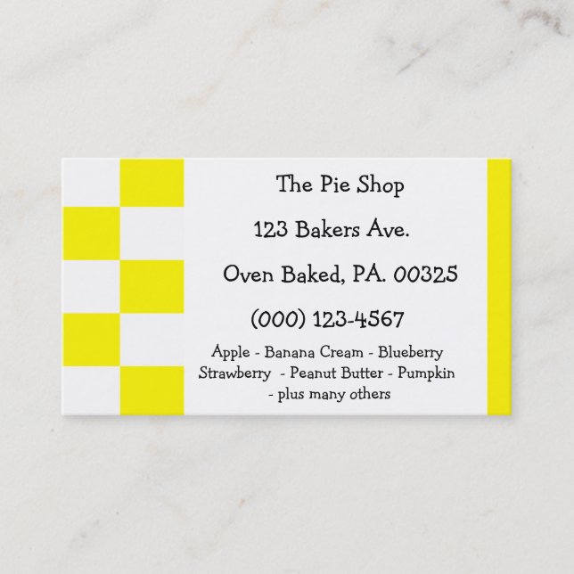 Lemon Meringue Pie Colours Business Card (Front)