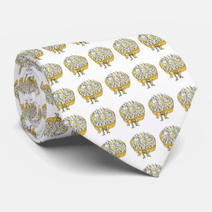 Lemon Meringue Pie Funny Quirky watercolour Art Tie