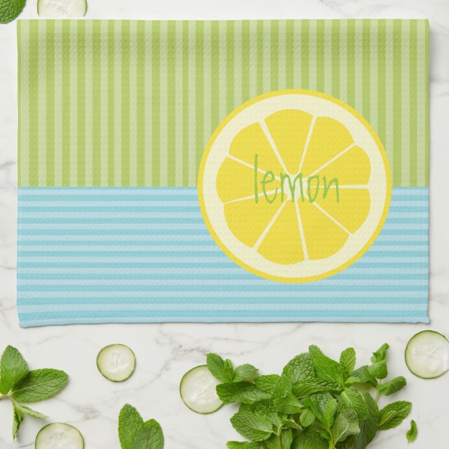 Lemon Microfiber Kitchen Towels (Folded)