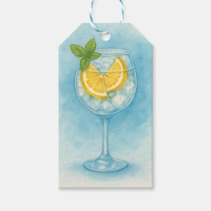 Lemon & Mint Gin & Tonic – Watercolor Gift Tags