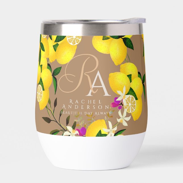 Lemon Monogram Brown (Left)