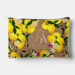 Lemon Monogram Brown Accessory Pouch