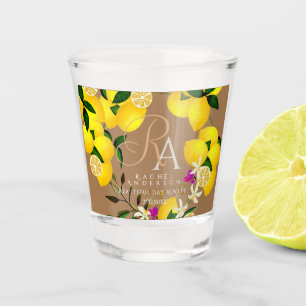 Lemon Monogram Brown  Shot Glass