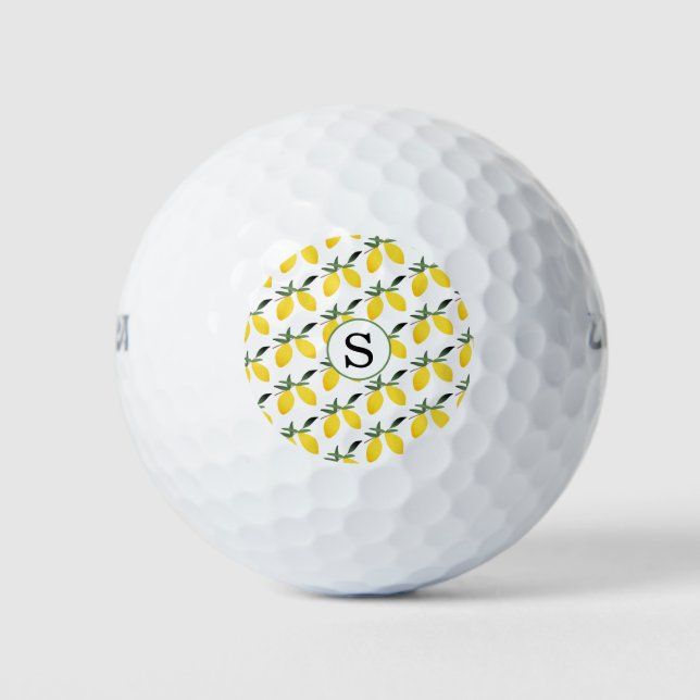 Lemon Monogram  Golf Balls (Front)