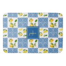 Lemon Monogram Name French Country Tile Pattern