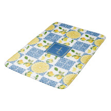 Lemon Monogram Name French Country Tile Pattern