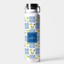 Lemon Monogram Name French Country Tile Pattern