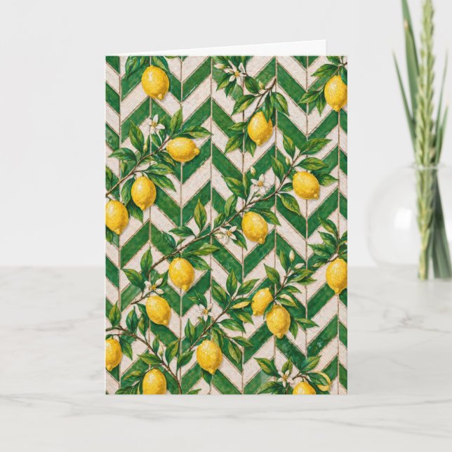 Lemon Moroccan Tile Card (Front)
