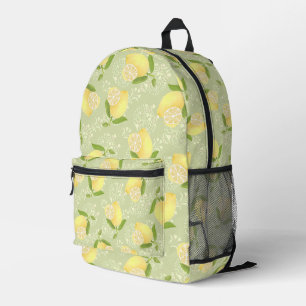 Lemon Motif Love Green Printed Backpack