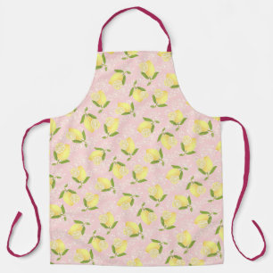 Lemon Motif Love Peach Apron