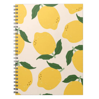 Lemon Motif Square Pattern Notebook