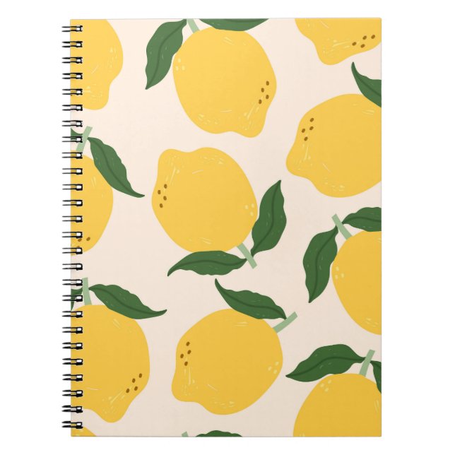 Lemon Motif Square Pattern Notebook (Front)